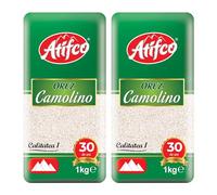 Atifco Orez Camolino White Rice 1Kg | Long Grain White Rice | Fluffy and Flavorful Side Dish | Grown in Romania | Ideal for Stir Frys, Salads & Currys | Pack of 2