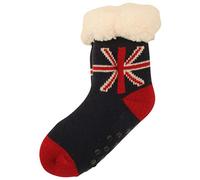 Atino Boys Union Jack Knitted Slipper Socks 10-2 Blue
