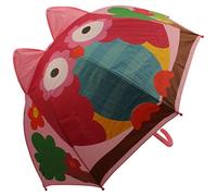 Atino Childrens 3D Fun Animal Umbrella Pink Owl
