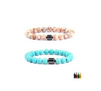 Atiptu 2Pcs Anti Alcohol Bracelets for Men Women Adjustable Stop Drinking Alcohol Craving Bracelet Anxiety Bracelet Set Reduces Drinking Cravings, One Size, obsidian, no gemstone