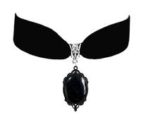 Atiptu Gothic Velvet Choker Necklace for Women Vintage Crystal Cameo Necklace Victorian Vampire Necklaces Halloween Costume Accessories, Normal Large, Metal, No Gemstone