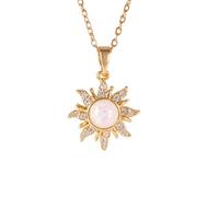 Atiptu Rapunz Sun Necklace for Women Gold Sun Necklaces Opal Pendant Neckalces Tangled Necklace for Costume Accessories Halloween Costume Jewelry, L, Metal, No Gemstone