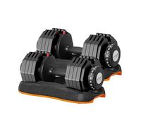 ATIVAFIT Adjustable Dumbbells 2-25kg (2-Pack Set)｜10-Level Quick Dial Weight System, Ultra Compact Design with Anti-Slip Metal Handle for Home Gym Fitness - Smoky Orange