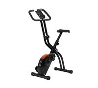 ATIVAFIT Folding Exercise Bike with 16-Level Magnetic Resistance, Heart Rate Sensor & Phone Holder, Adjustable Seat, Transport Wheels and LCD Monitor for Home Workout