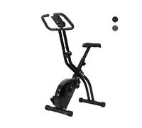 ATIVAFIT Folding Exercise Bike with 16-Level Magnetic Resistance, Heart Rate Sensor & Phone Holder, Adjustable Seat, Transport Wheels and LCD Monitor for Home Workout