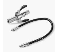 ATIVERE Grease Gun Coupler 1PCS with 6 Locking Jaw Strong Lock-on, 10000 PSI High Pressure Quick Release Grease with one 18" Spring Flex Hose, Compatible with All 1/8" NPT Grease Gun Fittings