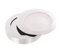 ATIVLB 24PC Round Dinner Set 33cm Diameter Stainless Steel Dining Plate Dinnerware Charger Plates Set for Banquets, Weddings, Bridal Showers, Birthday Parties, Baby Showers, Holiday Parties, Silver