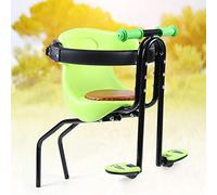 ATIVLB Child Bike Seat, Kids Bike Seat with Guardrail & Foot Pedals, Bicycle Child Safety Seat Front Mounting Bicycle Baby Bike Seat Adjustable, for Most Mountain Bikes,Green
