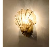 ATIVLB Modern Wall Sconce Wall Light, E12/E14 European Sea Shell Shade, 22x23cm Lamps Glass Shade, for Dining Room, Living Room, Bedroom
