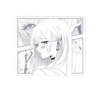 ATK Anime Mouse Pad - Reverie Soft Gaming Mousepad, 490×420×4mm Recessed Edge, Balanced Tracking Surface, Non-Slip Poron Base - Black-White or Pink (White)