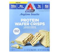 Atkins 5 x Lemon Waffle Chips, Protein Snack, 10g Protein, 4g Net Carbs, 1g Sugar, 5g Fiber