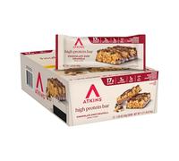 Atkins Chocolate Chip Granola Protein Meal Bar, High Fiber, 17g Protein, 1g Sugar, 3g Net Carbs, Meal Replacement, Keto Friendly, 12 Count