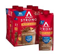 Atkins Strong High Protein Shake, Chocolate Peanut Butter, 30g Protein, 7g Prebiotic Fiber, Muscle & Gut Health Support Complex, 4 Count