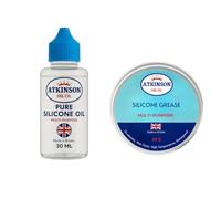 Atkinson Oil Co. Silicone Maintenance Kit - Oil (30 ml) + Grease (30 g) | Dielectric, Waterproof, Rubber & Plastic Safe, Multi-Purpose Lubrication Set
