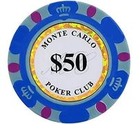 AtKits 14 Gram Casino Games Chips, Poker Chips Monte Carlo Clay Iron core Texas Holdem Blackjack Poker Chips for Counting Markers Math Learning Poker Chips (Size : 25 Piece $50)