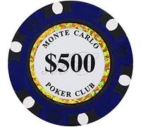 AtKits 14 Gram Casino Games Chips, Poker Chips Monte Carlo Clay Iron core Texas Holdem Blackjack Poker Chips for Counting Markers Math Learning Poker Chips (Size : 25 Piece $500)