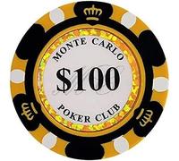 AtKits 14 Gram Casino Games Chips, Poker Chips Monte Carlo Clay Iron core Texas Holdem Blackjack Poker Chips for Counting Markers Math Learning Poker Chips (Size : 25 Piece $100)