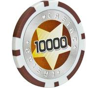 AtKits 25PCS Poker Chips - Laser Chips Metal Core 14 Gram Texas Holdem BlackJack Casino Games Chips for Counting Markers Math Learning Poker Chips (Color : 25pcs, Size : $10000)