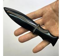 AtkitS crystal Natural Obsidian Knife Crystal Protection Stone Carved Dagger Mineral Crafts Men Gifts Magic Talisman Sword Witch Supplies (Size : 1PCS)
