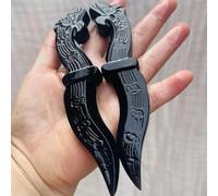 AtkitS Meditation Natural Obsidian Frosted Hollow Head Dagger Crystal Handmade Carving Knife Craft Men's Gift Magic Talisman Sword Witch Supplies