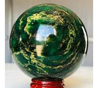 AtkitS meditation Natural Tumbled Emerald Quartz Crystals Sphere Ball (Size : 45-50MM)