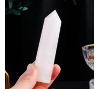 AtkitS Natural Tower Pink Calcite Gemstone Point Polished Healing Stone Crystal Obelisk Wand Stone Room Decor