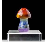 AtkitS Seven Color Chakra Therapeutic Stone Crystal Mushroom Crystal Crafts Mini Decorative Ornaments Natural Healing Gemstone