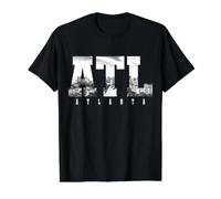 ATL Atlanta Skyline Pride Black & White Vintage Georgia Value Graphic T-Shirt, Men, Black, M
