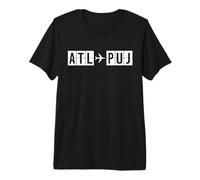 ATL PUJ Route Atlanta Punta Cana Flight Path Premium T-Shirt