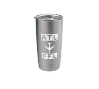 ATL to FLL Airplane Route Airport Code Design Stainless Steel Insulated Tumbler
