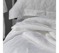 Atlanta - 100% Linen King Size Flat Sheet, 240x280 cm, White, Luxury Bedding Made in Portugal