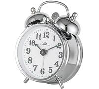 Atlanta 1068-19 Mechanical Analogue Alarm Clock Silver