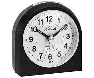 Atlanta 1673-7 Alarm Clock Analogue Light Alarm White Black, White, Modern