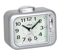 Atlanta 1942-19 Loud Analogue Bell Alarm Clock for Seniors Silver