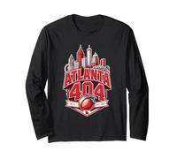 Atlanta 404 Skyline with Peach Est. 1847 Red Long Sleeve T-Shirt
