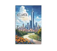Atlanta America Vintage Travel Poster Canvas Wall Art Decorative Bedroom Modern Home Print Picture Artworkss 12x18inch(30x45cm)