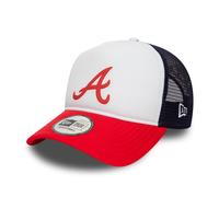 Atlanta Braves Cap Trucker Adjustable New Era Mens Logo White Red