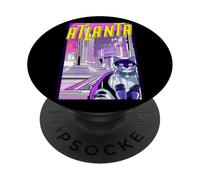 Atlanta Cat Retro Anime Cityscape Georgia USA Vintage Funny PopSockets Adhesive PopGrip