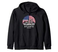 Atlanta City Georgia Flag Zip Hoodie