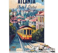 Atlanta Cityscape Poster Puzzles for Adults 1000 Pieces Puzzles for Teenagers Gifts For Adults Teenagers Teenager Man Woman Gift 38x26cm/1000pcs