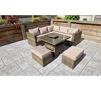 Atlanta Corner Sofa Dining Set with Rising Table and Ice Bucket: Atlanta Corner Dining Set with Cover