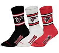 NFL Atlanta Falcons 3 Pack Crew Socks - BLK/WHT/Red - 39/42