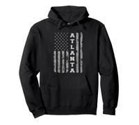 Atlanta, Georgia, American flag Pullover Hoodie