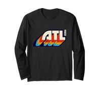 Atlanta Georgia ATL Vintage Retro 1970s 1980s Typography Long Sleeve T-Shirt
