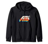 Atlanta Georgia ATL Vintage Retro 1970s 1980s Typography Zip Hoodie