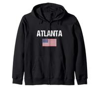 Atlanta Georgia GA USA Flag Proud Patriotic American Atlanta Zip Hoodie