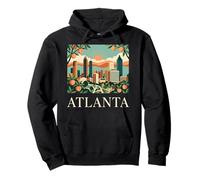 Atlanta Georgia Skyline Peach State Retro City Art Pullover Hoodie