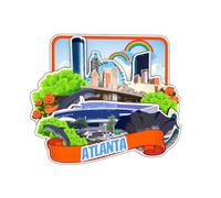 Atlanta Georgia USA America Fridge Magnet 3D Wooden City Travel Souvenirs Handmade Crafts Refrigerator Magnets Stickers Home Decor Collection Gift