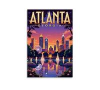 Atlanta Georgia Vintage Travel Poster Art Canvas Painting Decor Wall Print Photo Home Modern Decoratives 24x36inch(60x90cm)