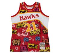 Atlanta Hawks NBA Jersey Slap Sticker Swingman Jersey 1986 Dominique Wilkins Rouge L